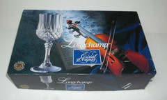NIB VTG LONGCHAMP Cristal d’Arques 24% Lead Crystal Wine Glasses 7.5 Oz. France