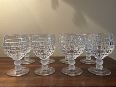8 Vintage Heisey #1425 Victorian Glass Water Goblets 5 3/8″ x 3″ 1933-1953 EAPG