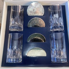 SET Of 4 MIKASA PARK AVENUE HIGHBALL Coaster GLASSES, Coasters