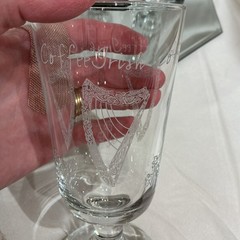 Eamon Glass Etched 6” Irish Coffee Ireland Harps Shamrocks Glass – Set of 3