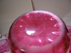 Antique, Victorian, 5 Pc., Cranberry Thumbprint, Art Glass Water Set
