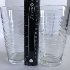 Vintage Libbey Orbita Waves Clear Glass Tumblers 16 Oz Set of 4