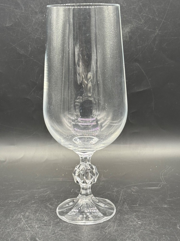 1 Vintage Claudia Bohemia Knob Stem Crystal Water Goblet