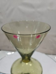 Biconical Tumbler Glass Antique Amber Venetian 17th c Spain Catalonia Dorflinger