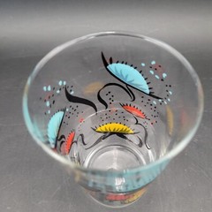 Vintage Federal Glass Dancing Poppy Flower MCM Highball Glass Multi Available