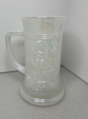 Vintage Federal Iridescent Carnival Glass White Beer Stein