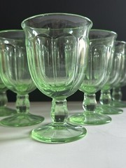 7 Vintage Noritake Provincial Spring Green Wine Glasses Goblets 8oz Capacity