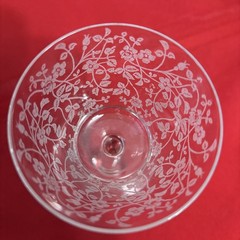 Seneca Rose Lace Floral Etch Crystal 5.75” wine Glass