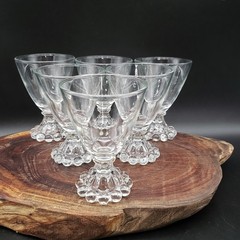 Anchor Hocking Berwick Boopie Clear Liquor Cocktail Glasses Set of Six VTG 3.75″