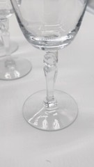 Fostoria Glass Platinum Band Engagement Wine Stem Used Condition 6 Pieces