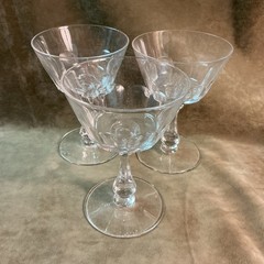 1940s Fostoria glass crystal Dolly Madison cut panel design Tall Sherbet Lot