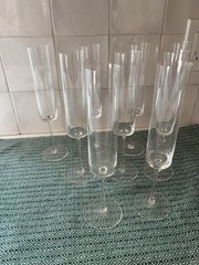 9 Super Tall Champagne Flutes Modernist