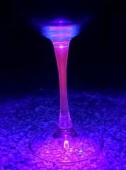 4 Americana Rose by Cristal D’Arques-Durand Water Goblets Glows Blue Pink 7in