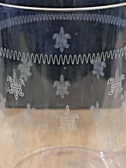 Pair BRYCE Glass Co. » ETCH 321 » Fleur De Lis Wine Glasses No Stem Elegant