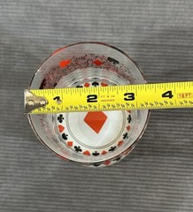 VTG Poker Royal Flush Casino Low Ball Bar Glass Cup Barware Diamond Suit