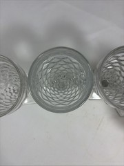 Vtg. Fostoria Wine/Water Goblets Cubist Design Set of 6
