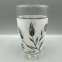 Vintage Libbey Silver Leaf Wheat Frosted 10oz Glass Tumbler Mid Century Replace