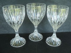 Mikasa Park Lane Wine Glass 6 3/8″ Ribbed Stemmed Crystal 8oz. Set of 3