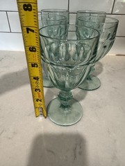 Vintage Libbey Duratuff Gibraltar Spanish Green Wine/Water Goblets, Set Of 5