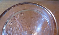 Tiara Glass Sandwich Peach Pink 6 ¼” Footed Iced Tea Tumbler(s)