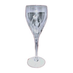 Vtg DaVinci Pisa Floral Wine Glass Water Goblet Stemware 7¾» Etched Da Vinci A+!