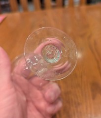 Vintage Crystal Cordial Sherry Glass Etched Wheat Pattern Design
