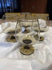Vintage Accent By Libbey Tawny Brandy Glasses Set of Four Barware 1970 14oz