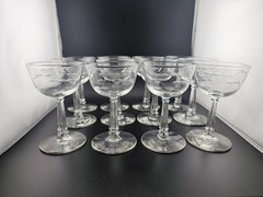 Likely Libbey Rock Sharpe Stem 3002 with Leaf/Vine Gray-cut Etch Glass