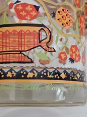 Vintage Set Of 3 Georges Briard Glasses Applique and Embroidery Birds Flowers