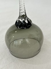 Vintage Sasaki Cocktail Glasses Smoky Gray with Twist Stem Set of Eight