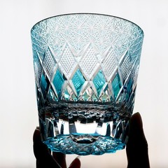 Bourbon, Scotch Flight Crystal Whiskey Glass Edo Kiriko Style Custom Logo 300ml