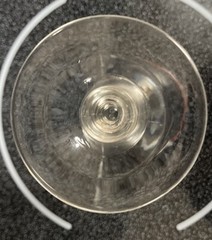 Retro Style Glasses 2 Blue Bands & Footed Base 8″ Tall Pilsner Barware Set of 4