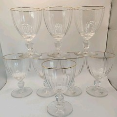 Mikasa 5″ Tall Crystal Wine Glasses THE RITZ Set of 8 Dinner Party Catering Show