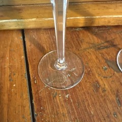 AJKA 6 5/8” Green Cut To Clear Champagne Flutes Vintage Set Of 3 Plus 1 Damaged