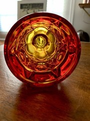 Vintage Kanawha Bull’s Eye And Daisy Goblet Amberina Glass