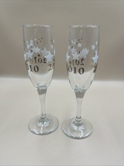 Lot Of 2 2011 Champagne Flutes Glasses