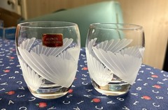 Pair of LENOX Crystal Fanlight Double Old Fashioned Rocks Glasses 2