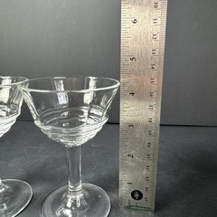 Two Vintage Federal Petite Coupe Cordial Stemware Glasses Brandy MCM 4 1/2 Inch