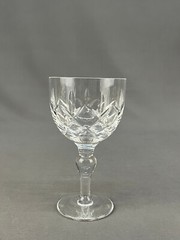 9 Vintage Stuart REGENT Cut Crystal 5 1/8″ Claret Wine Glasses; England Mint