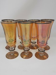 Rare Arte Itallica Contessa Design Amber Iridescent and Silver Trim Champagne…