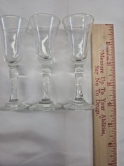 A35 VTG Set Of 3 Atomic Star Etched Crystal Stem Glasses Wine Dollhouse fluted
