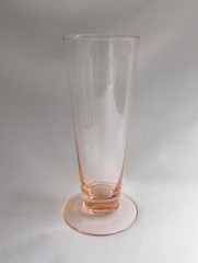 Vintage Pink Depression Glass Footed Parfait Iced Tea Tumbler Fluted Vase 8.5″