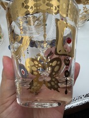 Culver Jeweled Glass Charm Bracelet Cocktail Tumblers Set Of 6