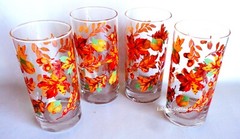 Royal Norfolk Autumn Acorns Tumblers Tall Iced Tea Glasses 16 Oz NWT Set of 4