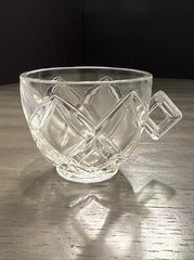 VTG 1960s MCM Colony Diamond Block Lattice Clear Glass Punch Cup Pitman-Dreitzer