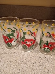 (3) Vintage Victorian Summer Scene Horse And Carriage Libby Small Juice Glasses
