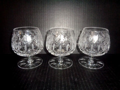 Rogaska (2) CRYSTAL SNIFTERS BRANDY COGNAC GLASSES Yugoslavia 4 1/4″