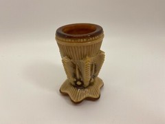 Vintage Chocolate Slag Glass Cactus Toothpick Holder b20