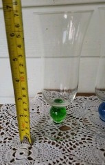 (4) ELEGANT HANDBLOWN CRYSTAL BALL STEM FLARED WINE Cocktail Glasses EUC