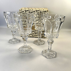 Fostoria Virginia Clear Crystal 5 oz. Wine Goblets 6″ Set of 4 In Box